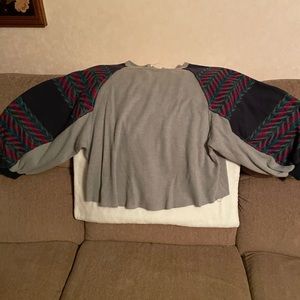 Free People Cropped Thermal Waffle Bodice Dolman Sleeve Sweater. Size Large